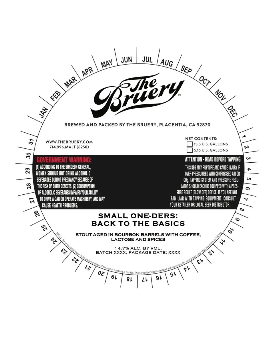 Small One-Ders: Back To The Basics — full label as filed with TTB