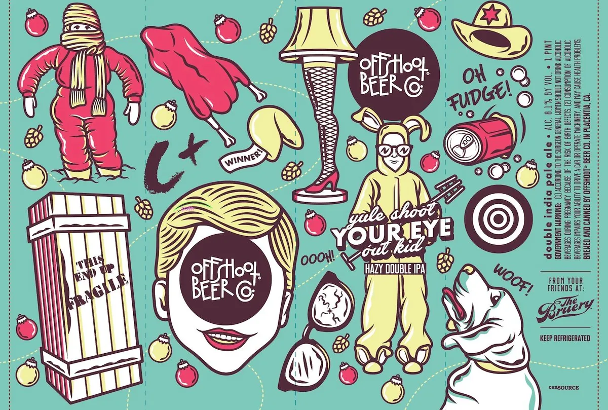 Yule Shoot Your Eye Out Kid label art — OFFSHOOT BEER CO.