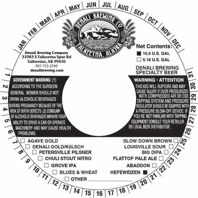 Hefeweizen label