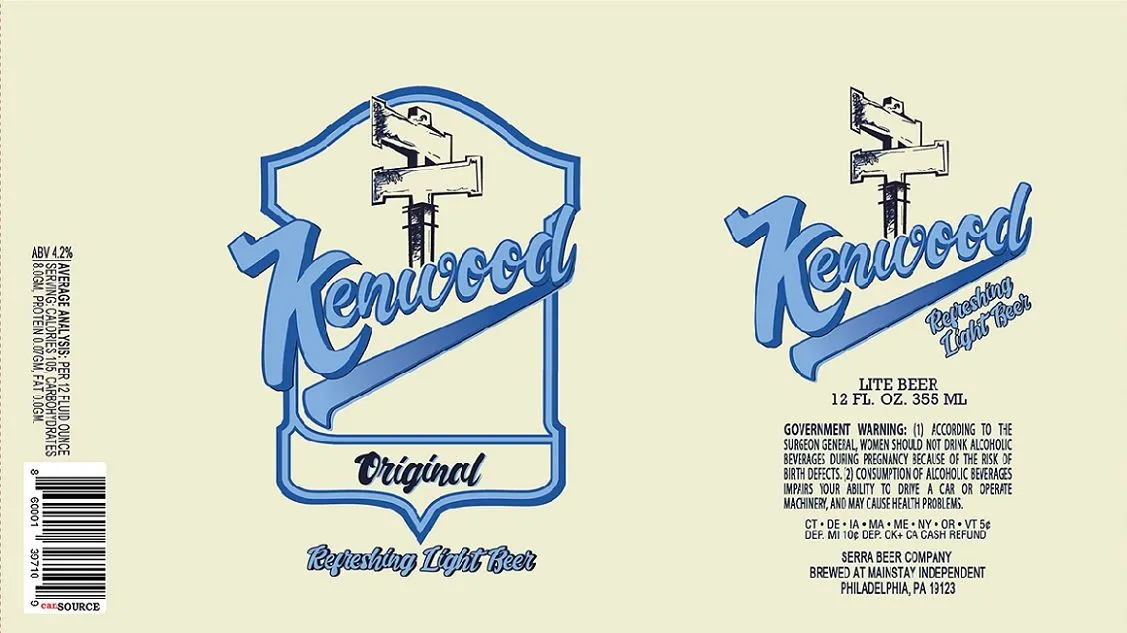Kenwood Original Refreshing Light Beer — full label as filed with TTB