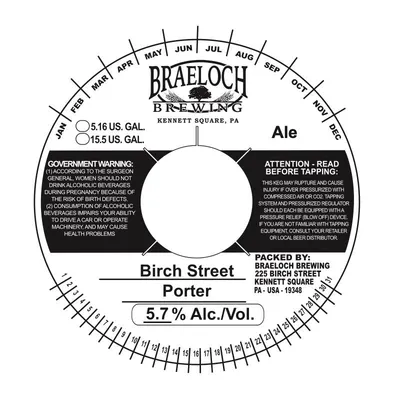 Birch Street Porter label