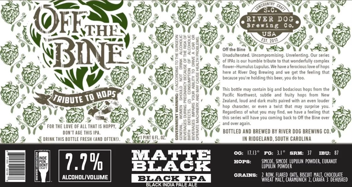 Matte Black Black IPA label