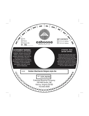 Golden Machtando Belgian-Style Ale label