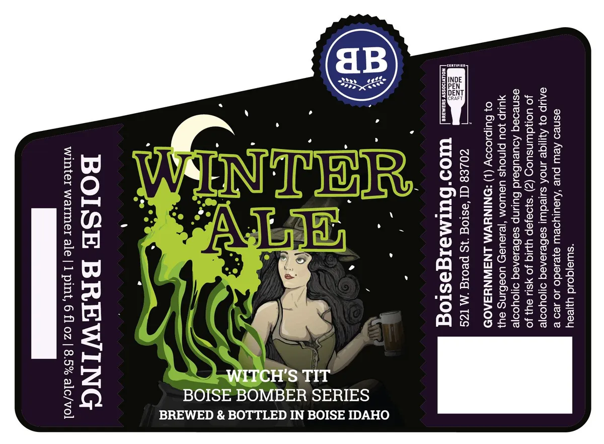 Witch's Tit label art — BOISE BREWING