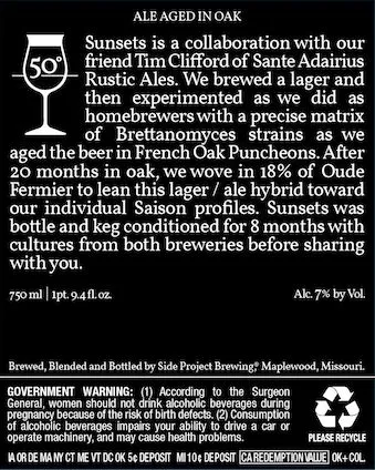 Sunsets 2017 — full label as filed with TTB