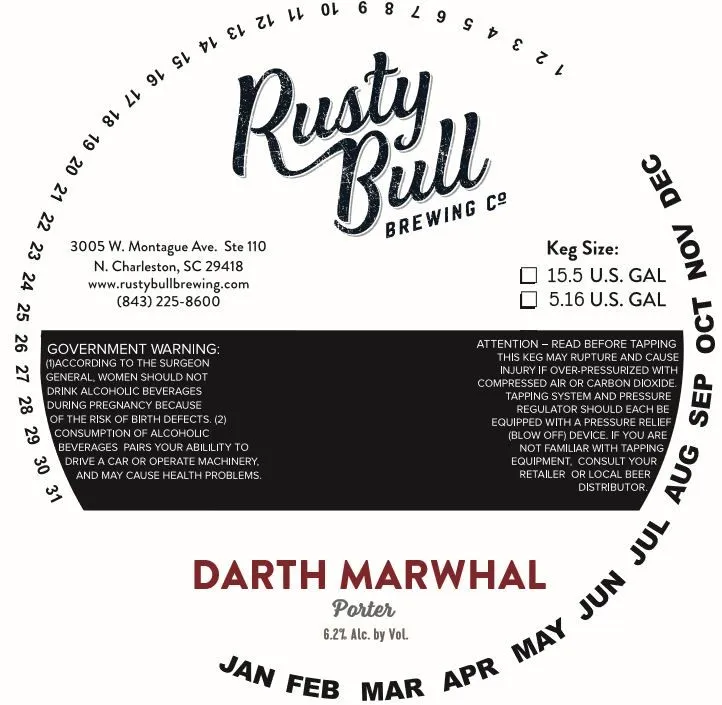 Darth Marwhal — full label as filed with TTB