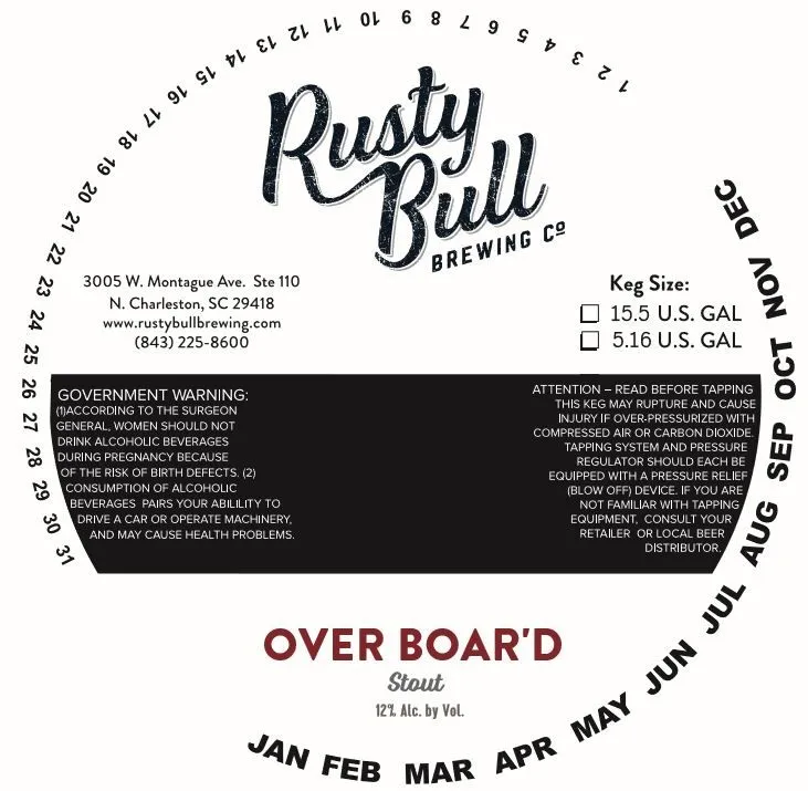 Over Boar'd — full label as filed with TTB