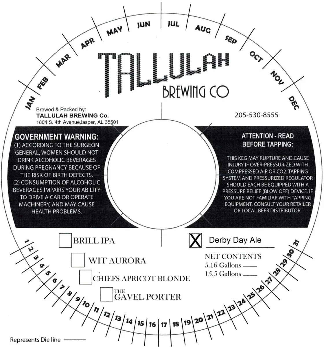 Derby Day Ale — full label as filed with TTB