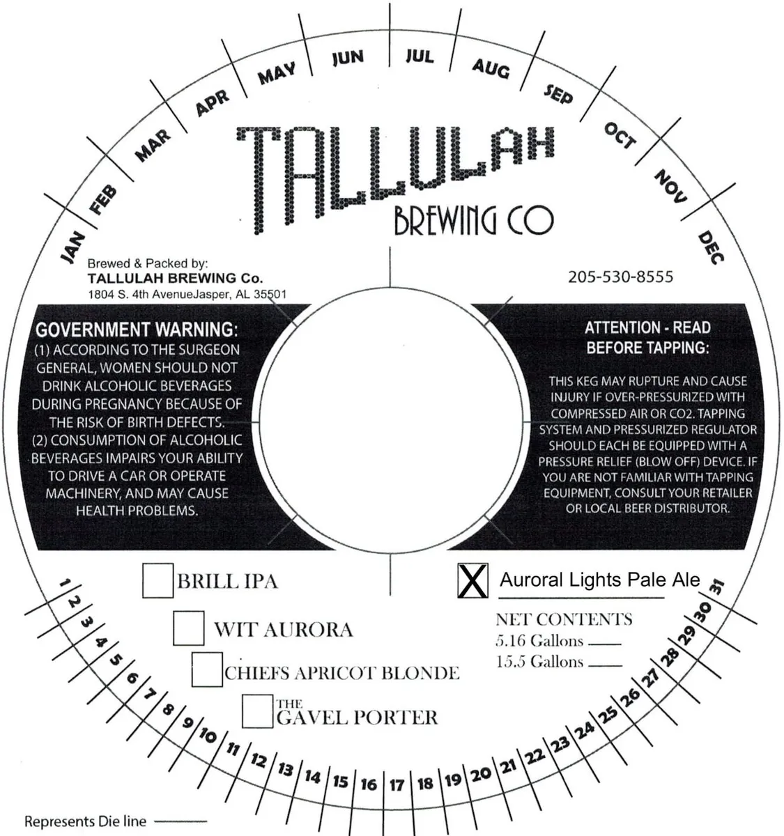 Auroral Lights Pale Ale — full label as filed with TTB