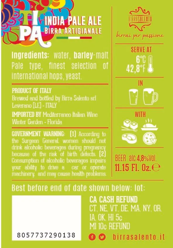 Tipa — full label as filed with TTB
