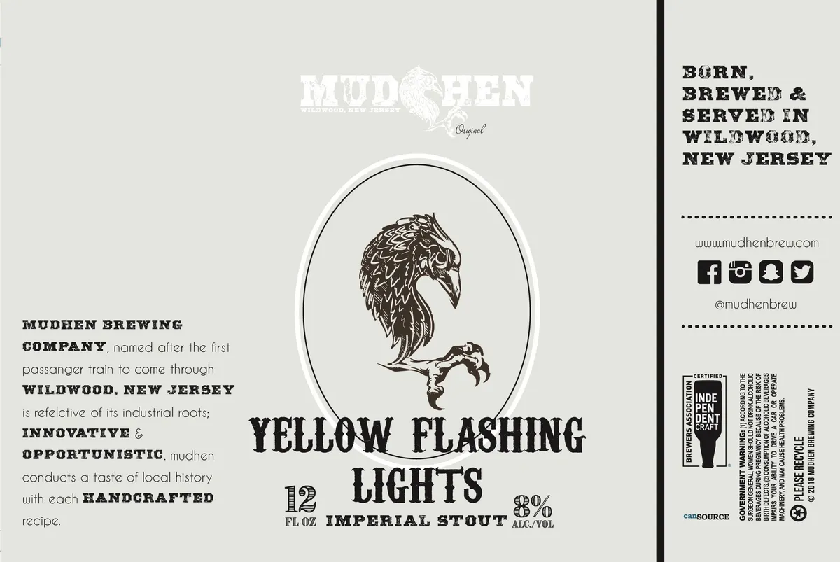 Yellow Flashing Lights — full label as filed with TTB