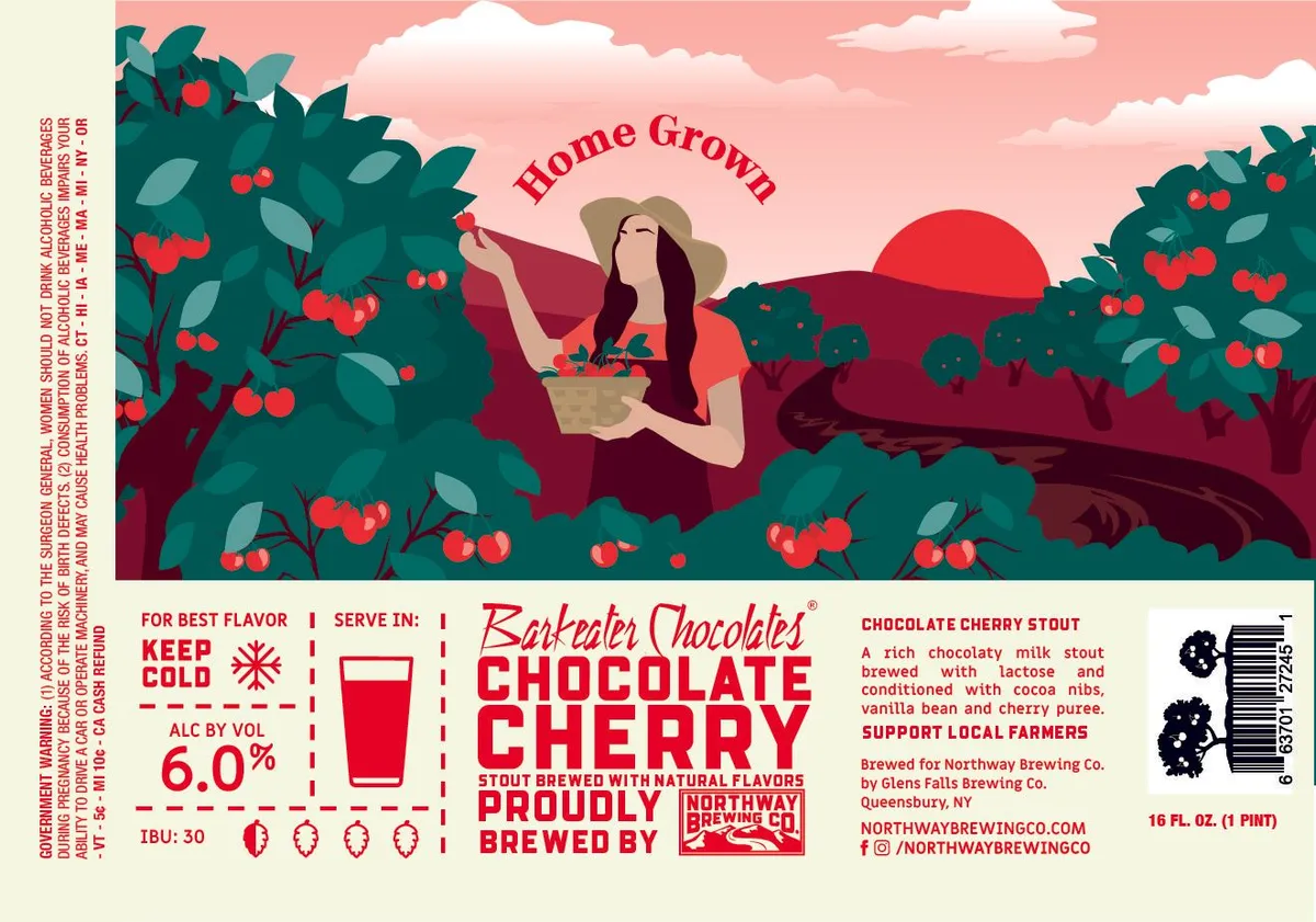 Barkeater Chocolates Chocolate Cherry Stout — full label as filed with TTB
