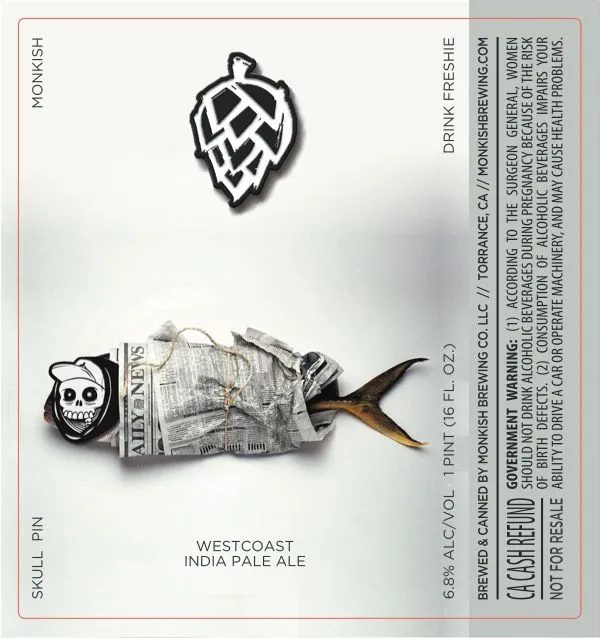 Skull Pin — full label as filed with TTB