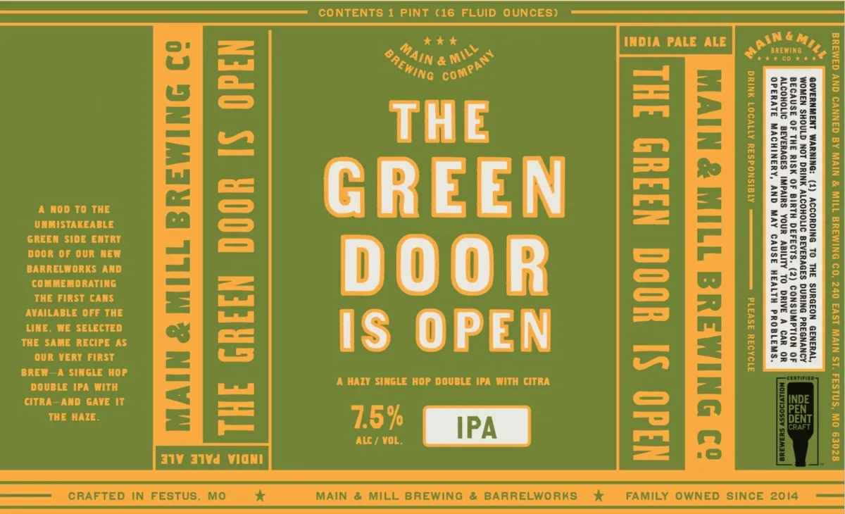The Green Door Is Open — full label as filed with TTB