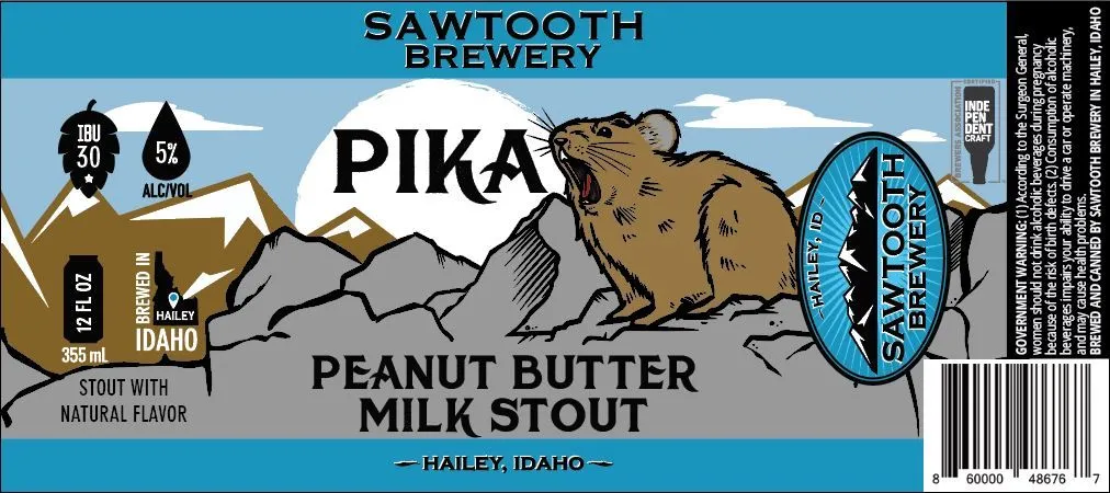 Pika Peanut Butter Milk Stout — full label as filed with TTB