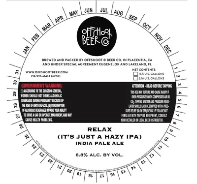Relax (It's Just a Hazy IPA) label