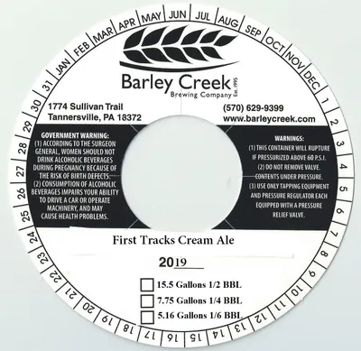 First Tracks Cream Ale label