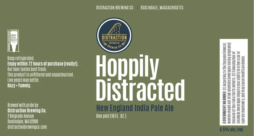Hoppily Distracted — full label as filed with TTB