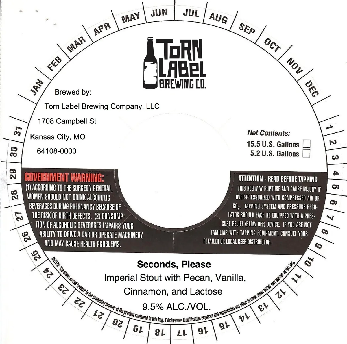 Seconds, Please — full label as filed with TTB