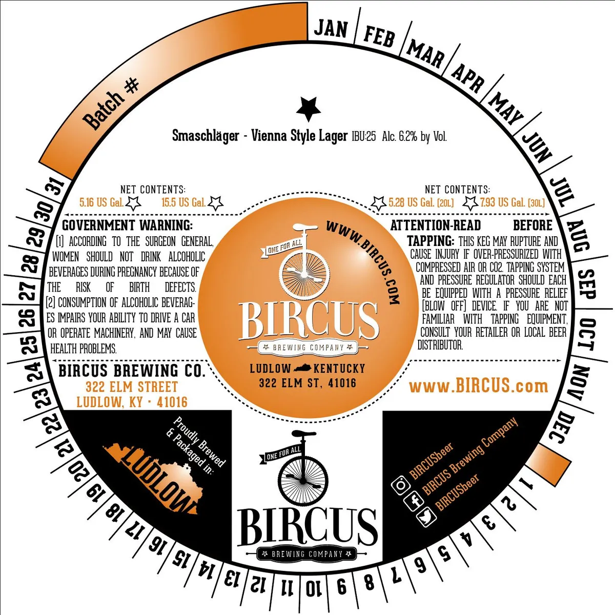 Smaschläger label art — BIRCUS BREWING CO.