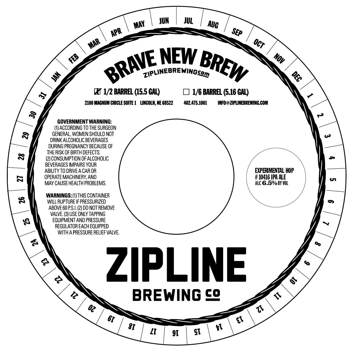 Brave New Brew — full label as filed with TTB