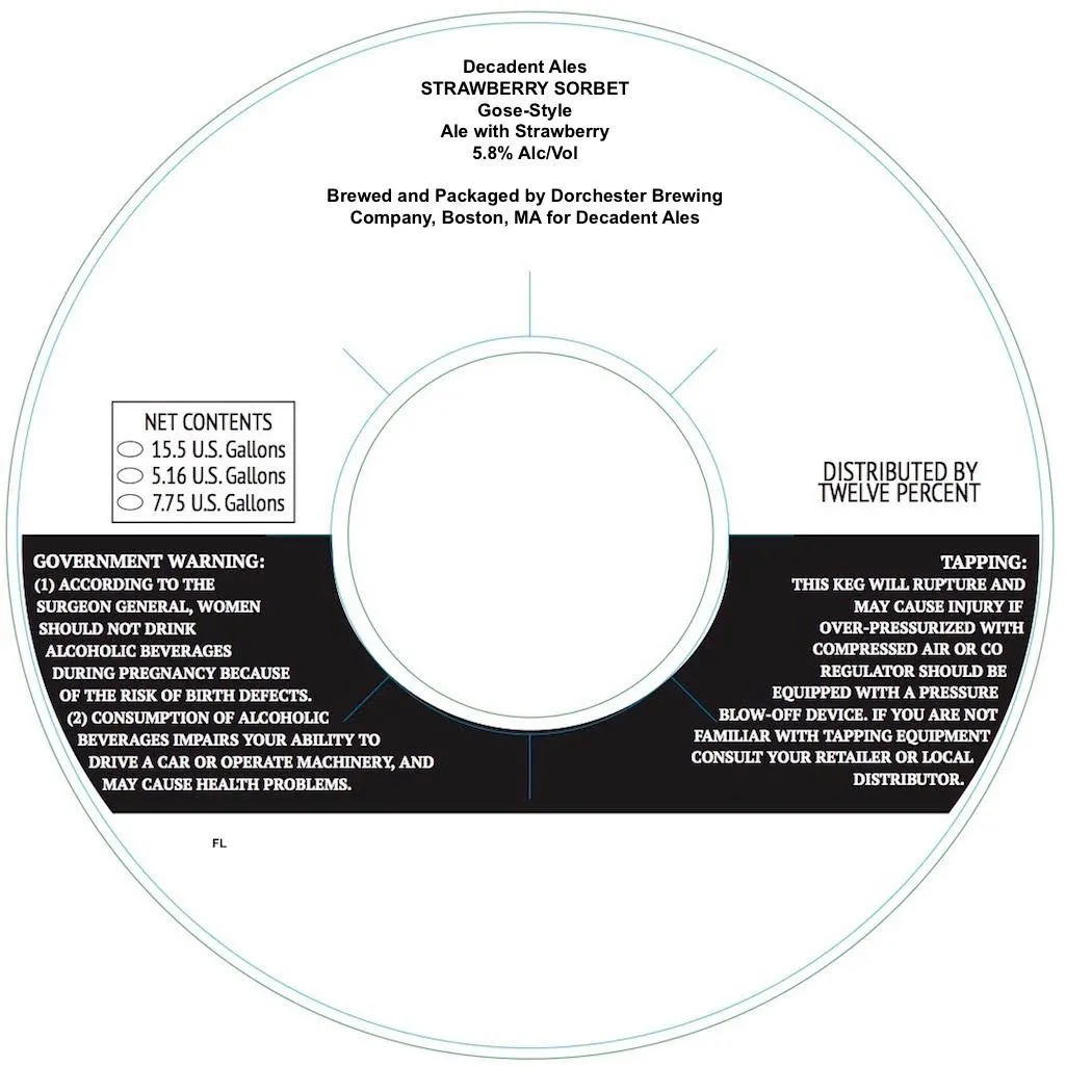 Strawberry Sorbet — full label as filed with TTB