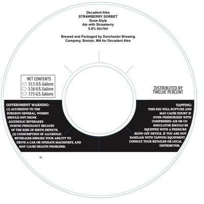Strawberry Sorbet label