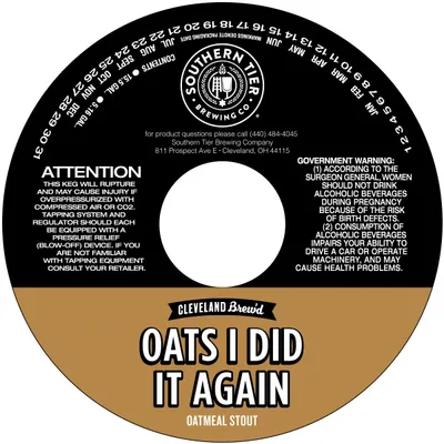 Oats I Did It Again label