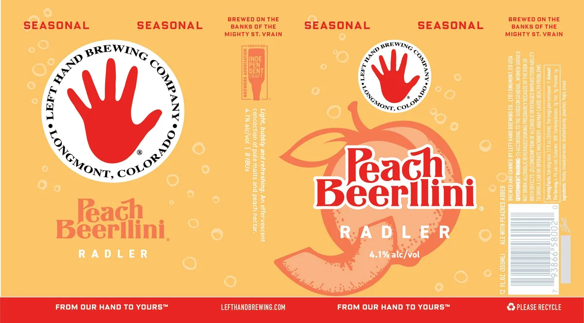 Peach Beerllini Radler — full label as filed with TTB