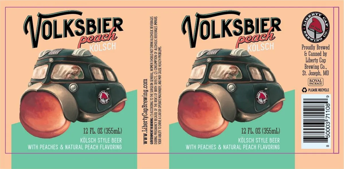 Volksbier Peach Kolsch — full label as filed with TTB