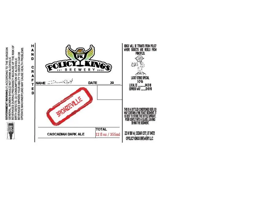 Bronzeville — full label as filed with TTB
