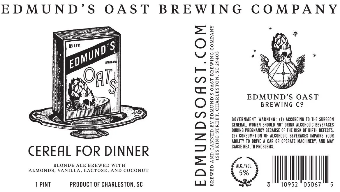 Cereal For Dinner — full label as filed with TTB