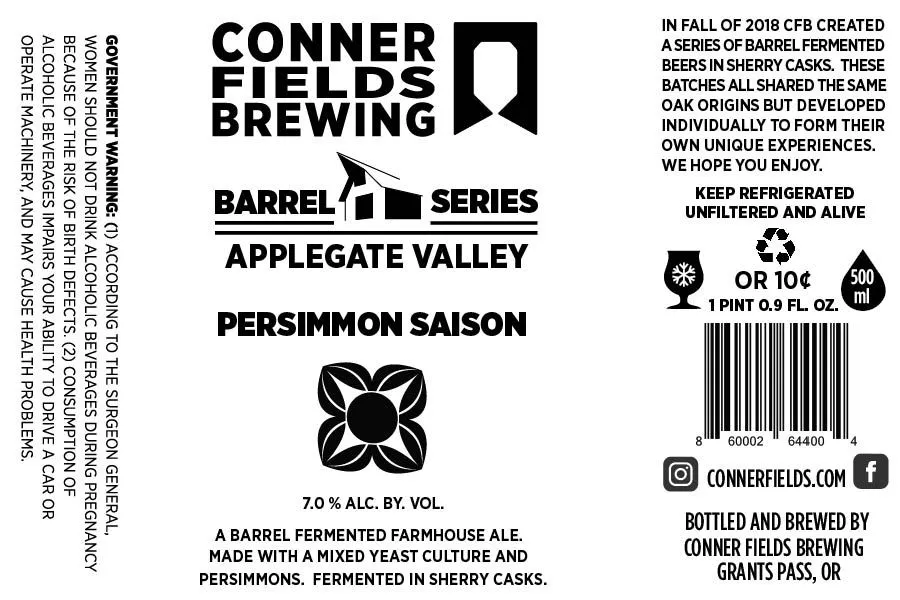 Persimmon Saison — full label as filed with TTB