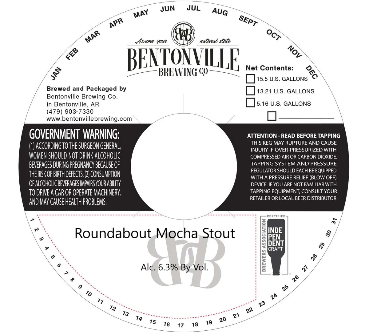 Roundabout Mocha Stout — full label as filed with TTB