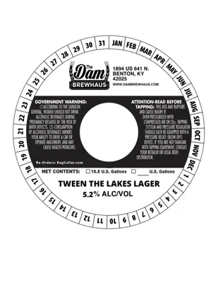 Tween The Lakes Lager label