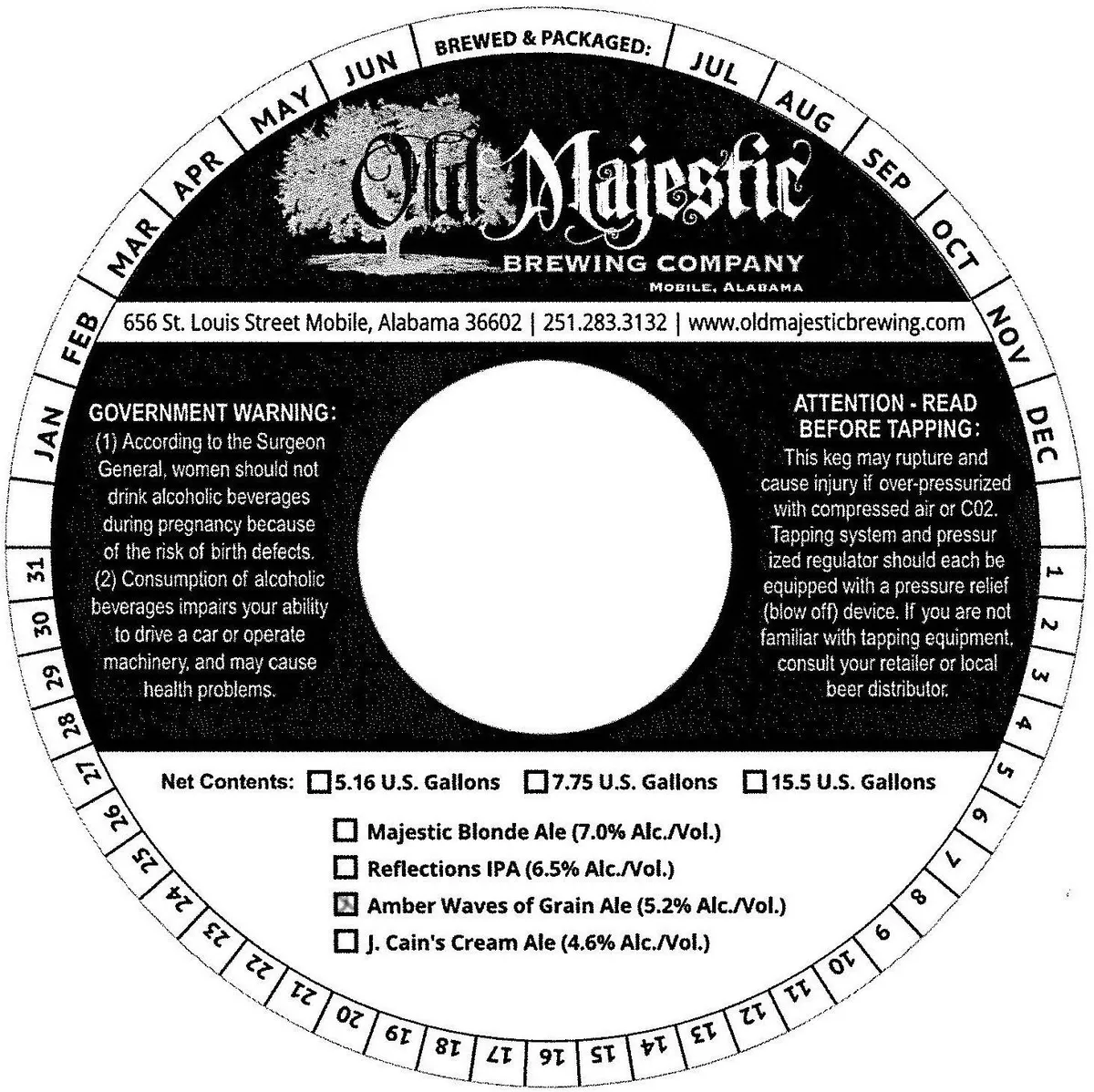 Amber Waves of Grain Ale — full label as filed with TTB