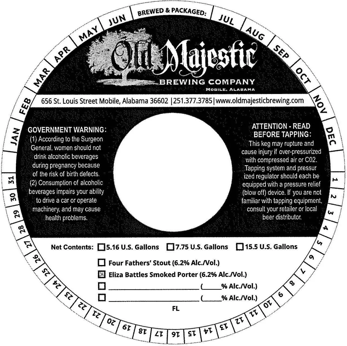 Eliza Battles Smoked Porter — full label as filed with TTB