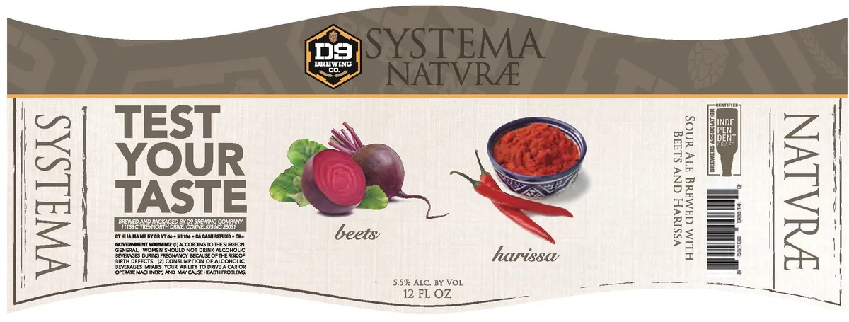 Systema Natvrae Beets and Harissa — full label as filed with TTB