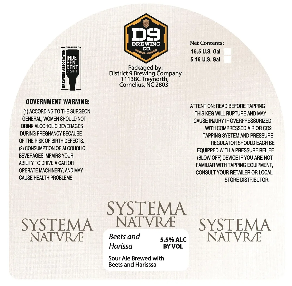 Systema Natvrae Beets and Harissa — full label as filed with TTB