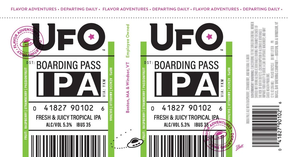 UFO Boarding Pass label