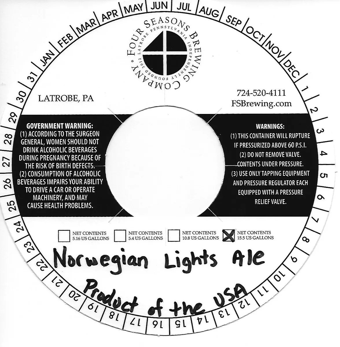 Norwegian Lights Ale label art — FOUR SEASONS BREWING COMPANY, INC.