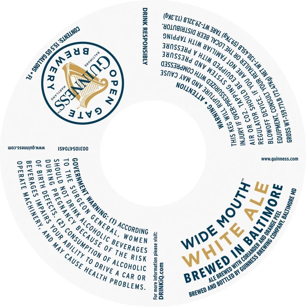 Wide Mouth White Ale — full label as filed with TTB