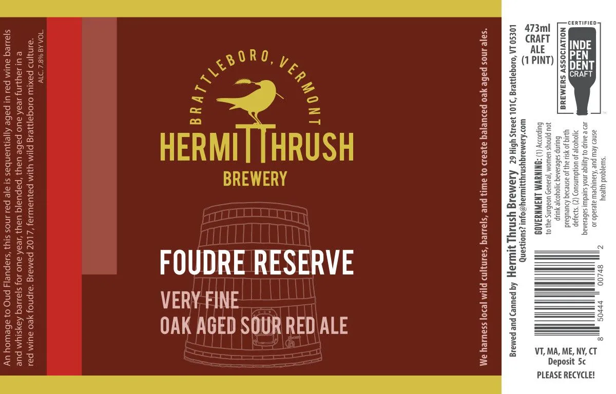Foudre Reserve — full label as filed with TTB