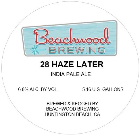 28 Haze Later — full label as filed with TTB