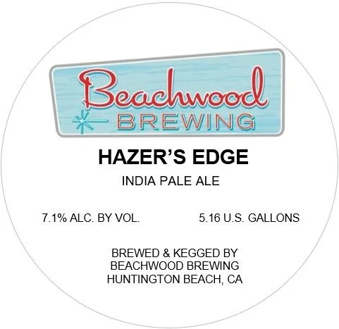 Hazer's Edge — full label as filed with TTB