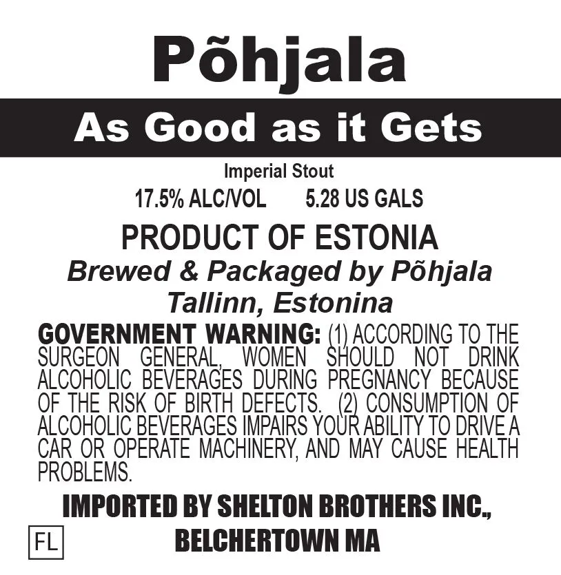 As Good as it Gets — full label as filed with TTB