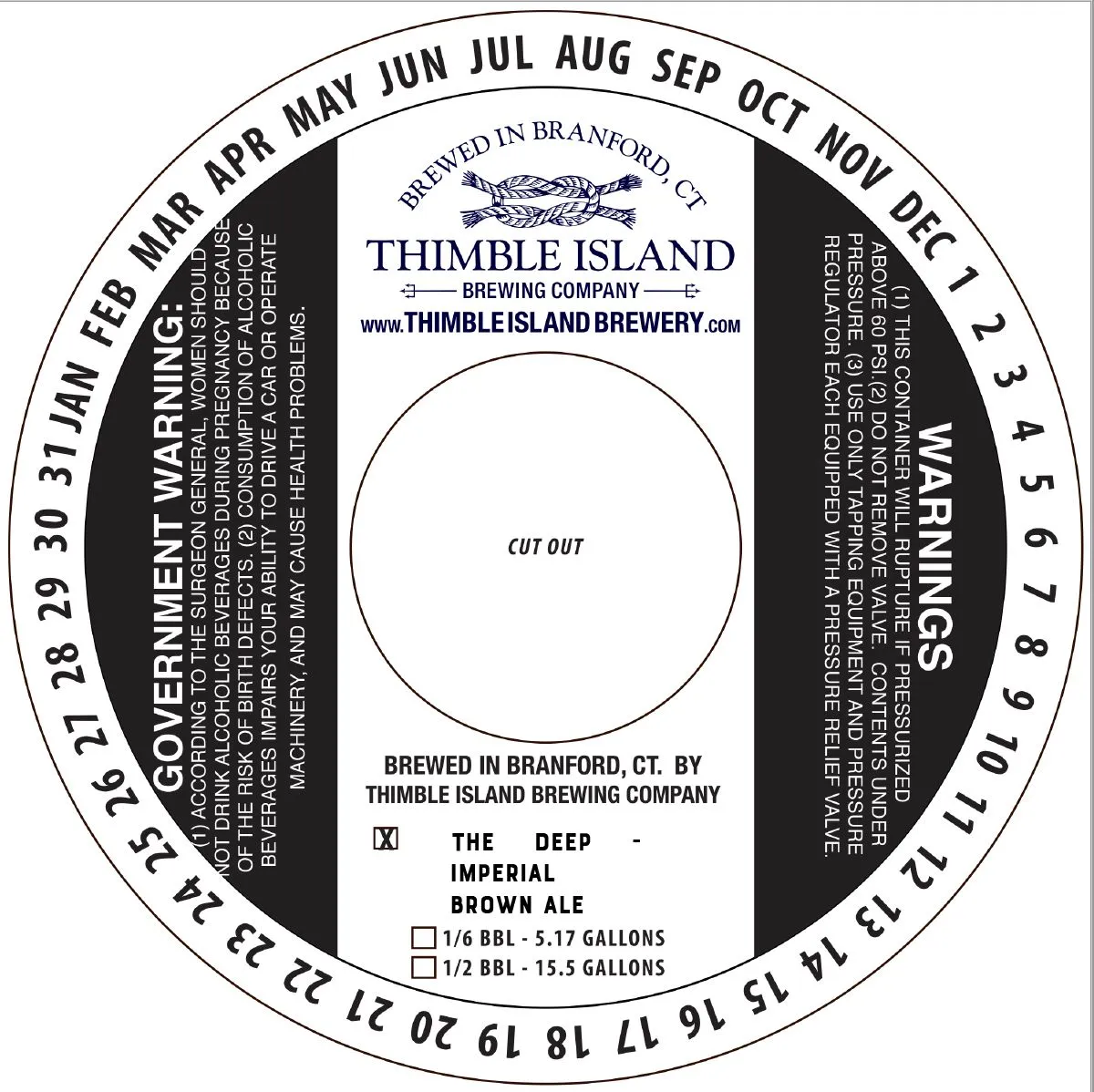 The Deep - Imperial Brown Ale label art — THIMBLE ISLAND BREWING COMPANY