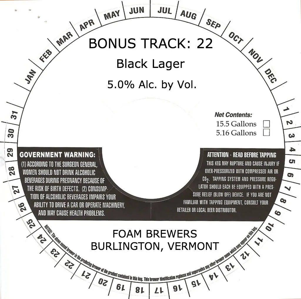 Bonus Track: 22 label art — BONUS TRACK: 22