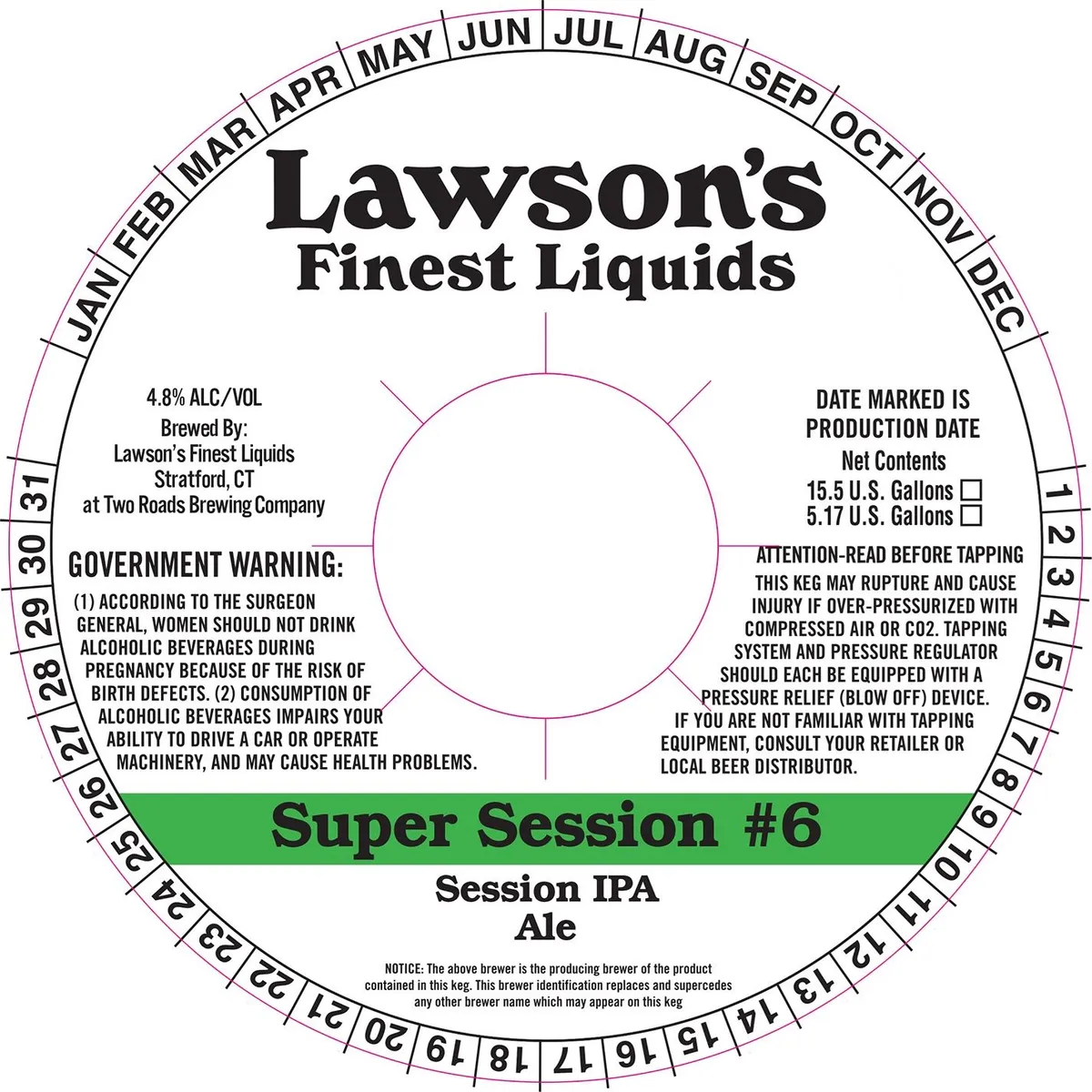 Super Session #6 — full label as filed with TTB