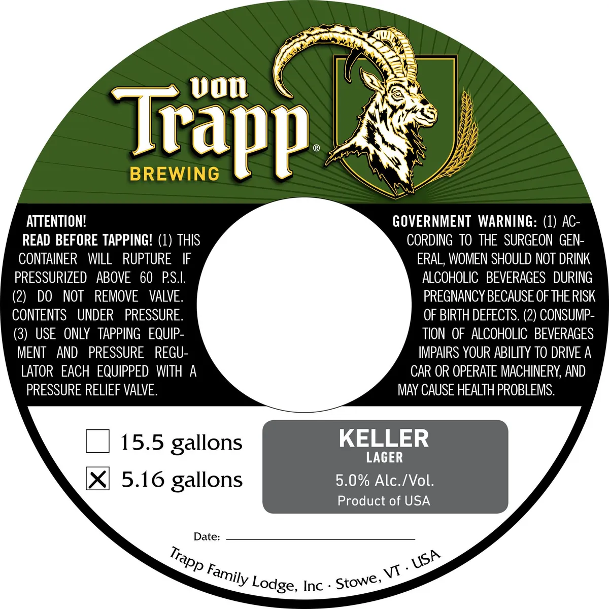 Keller — full label as filed with TTB
